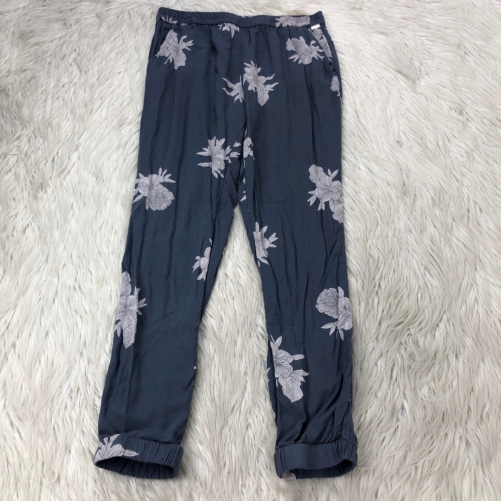 Roxy Women's Gray Floral Print Pullover Jogger Pants